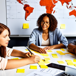 **

A diverse team of professionals (engineer, marketer, scientist) brainstorming around a table covered with sticky notes and charts. Focus on the expressions of passion and collaboration. In the background, a world map highlighting areas positively impacted by their work. Warm, inviting lighting. Emphasize the "Teamwork makes the Dream work" concept.

**